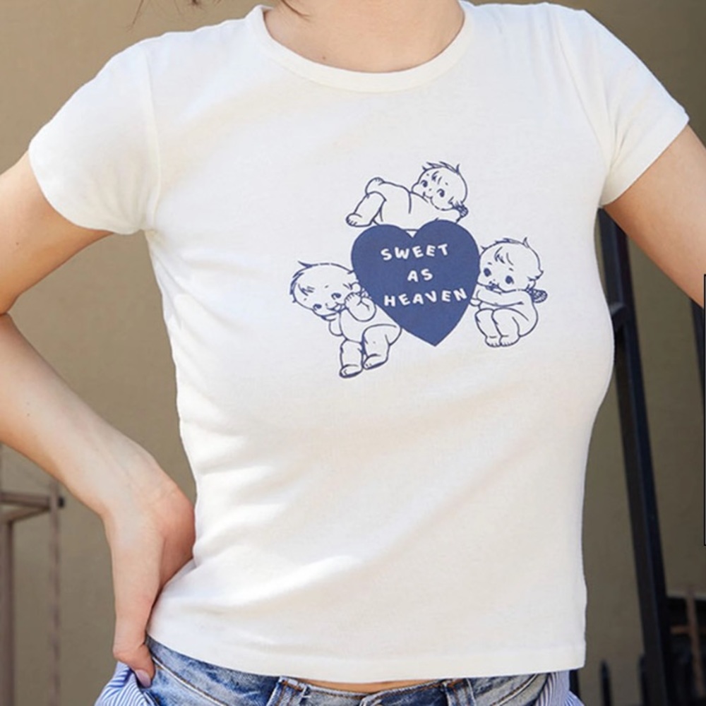 Brandy Melville Sweet As Heaven Baby Tee